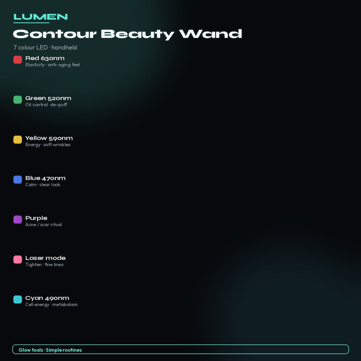 7 colour modes — LED Contour Beauty Wand