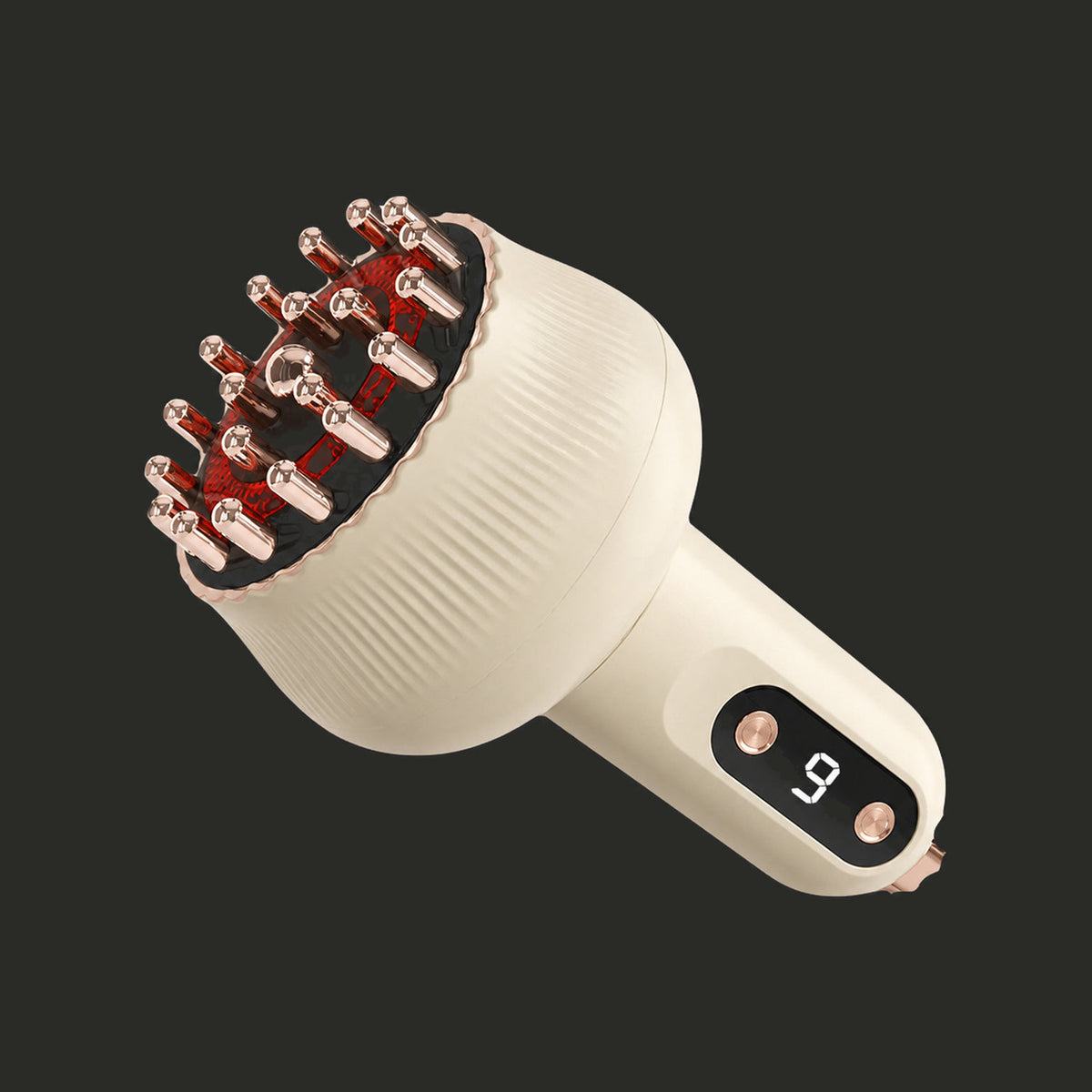 Electric Gua Sha Massager, alternate studio angle on dark background