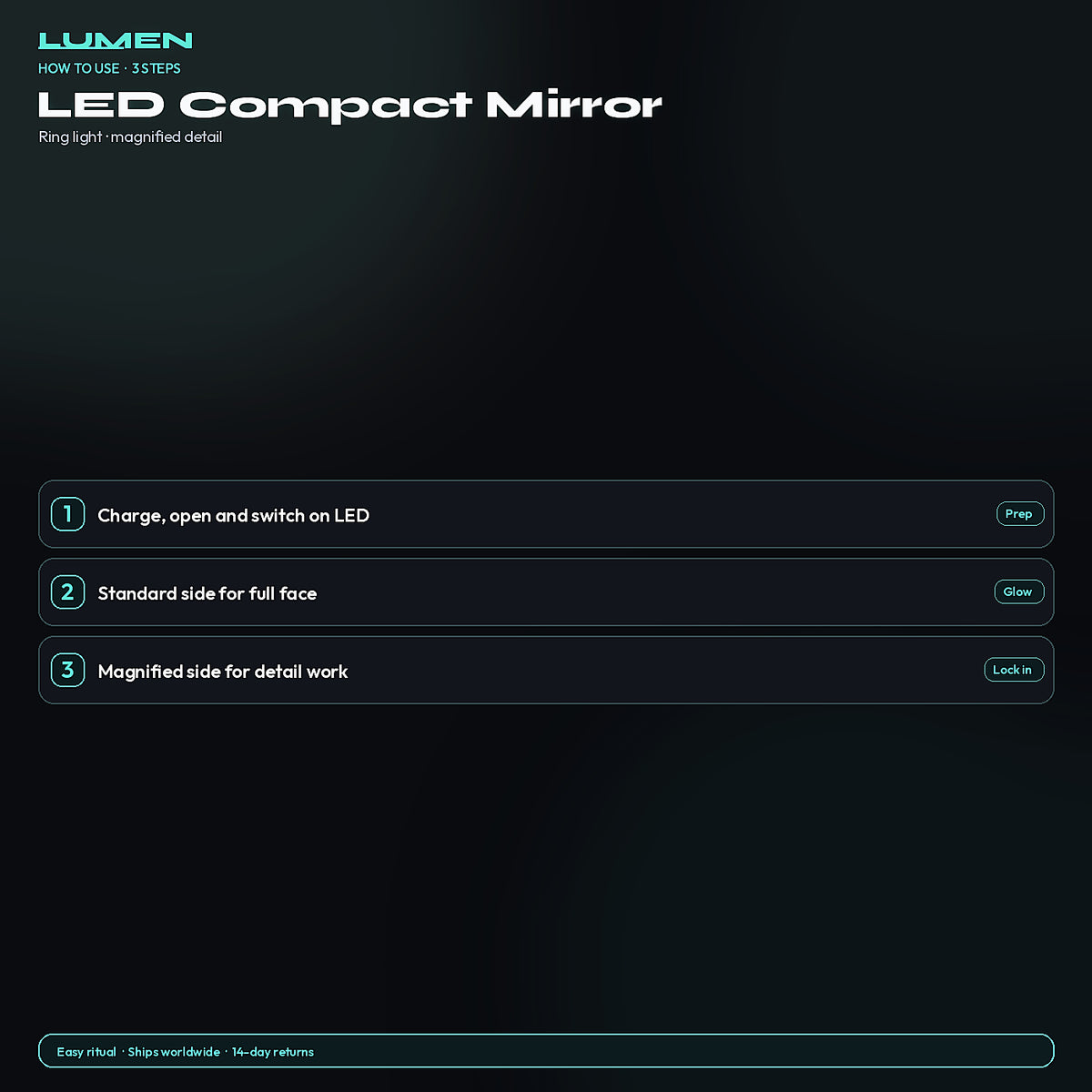 How to use LED Compact Mirror