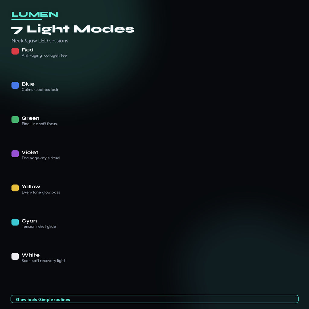 7 light modes — LED Neck & Jaw Wand