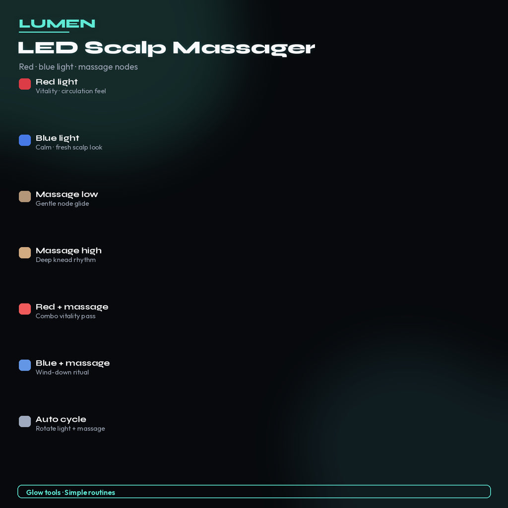 Red and blue light modes — LED Scalp Massager